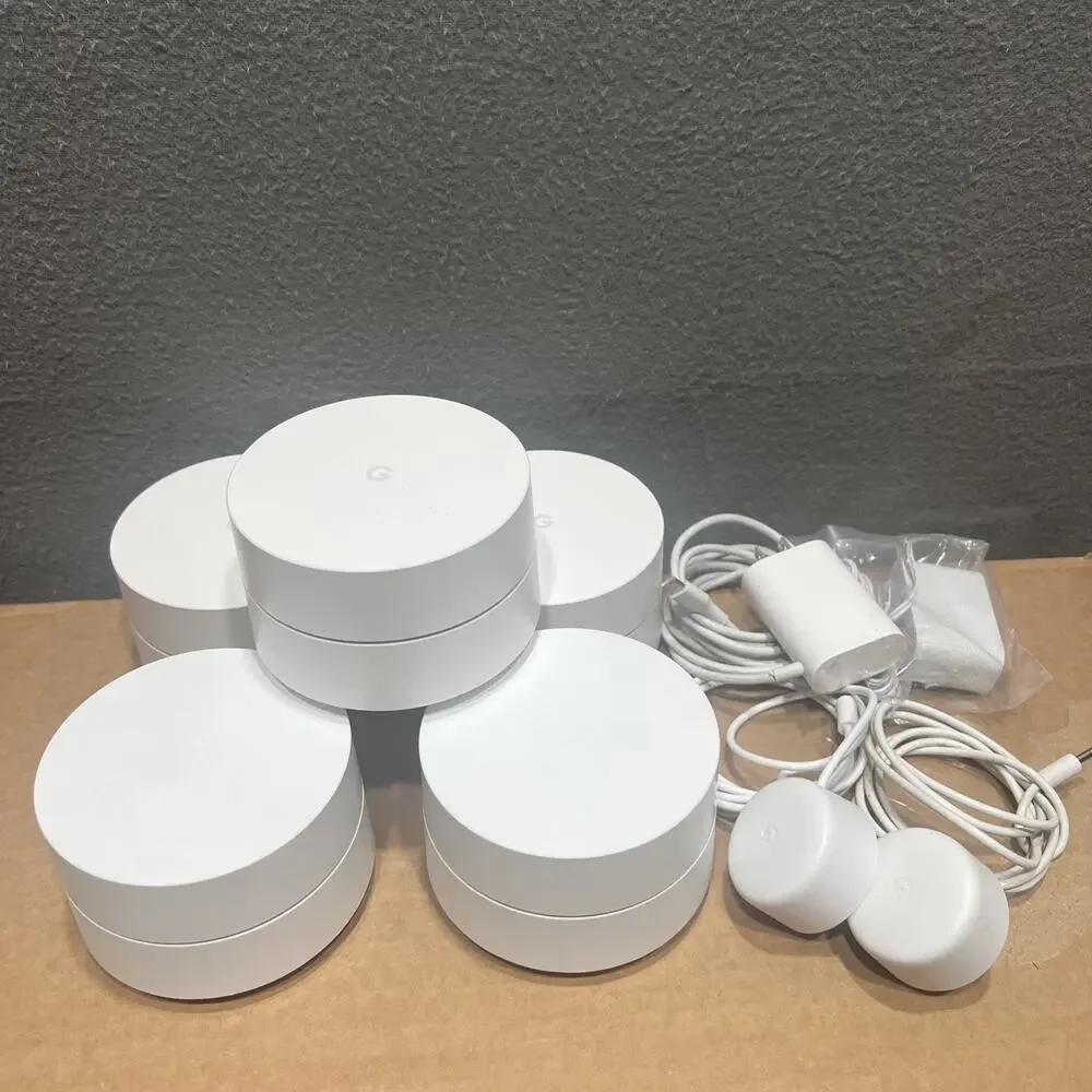 Lot of 5 Google Wifi Router Set Model AC-1304 Whole Mesh WiFi System Unit 4 Plug